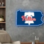 Philadelphia Phillies Neon Sign Pennsylvania State Map 1