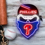 Philadelphia Phillies Neon Sign Skull 1