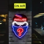 Philadelphia Phillies Neon Sign Skull 1