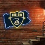 Philadelphia Union Neon Sign Fc Pennsylvania State Map 1