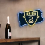 Philadelphia Union Neon Sign Fc Pennsylvania State Map 1