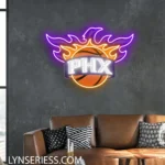 Phoenix Suns Neon Sign Ball Flame Glow 1