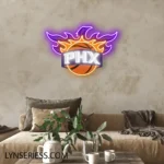 Phoenix Suns Neon Sign Ball Flame Glow 1