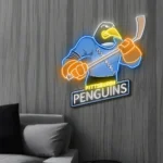 Pittsburgh Penguins Neon Sign Mascot Acrylic 1