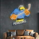Pittsburgh Penguins Neon Sign Mascot Acrylic 1