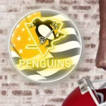 Pittsburgh Penguins Neon Sign Us Flag Acrylic 1