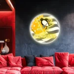 Pittsburgh Penguins Neon Sign Us Flag Acrylic 1