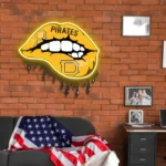 Pittsburgh Pirates Neon Sign Dripping Lips 1