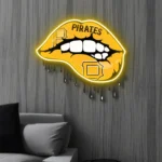 Pittsburgh Pirates Neon Sign Dripping Lips 1