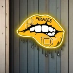 Pittsburgh Pirates Neon Sign Dripping Lips 1