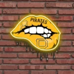 Pittsburgh Pirates Neon Sign Dripping Lips 1