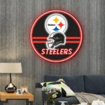 Pittsburgh Steelers Neon Sign Detailed Nfl Helmet Acrylic 1