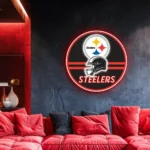 Pittsburgh Steelers Neon Sign Detailed Nfl Helmet Acrylic 1