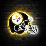 Pittsburgh Steelers Neon Sign Nfl Football Helmet Acrylic Artwork Led 1
