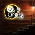 Pittsburgh Steelers Neon Sign Nfl Football Helmet Acrylic Artwork Led 1