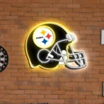 Pittsburgh Steelers Neon Sign Nfl Football Helmet Acrylic Artwork Led 1