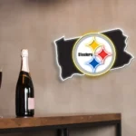 Pittsburgh Steelers Neon Sign Pennsylvania State Map 1