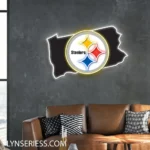 Pittsburgh Steelers Neon Sign Pennsylvania State Map 1