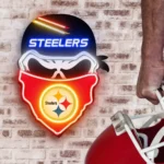 Pittsburgh Steelers Neon Sign Skull 1