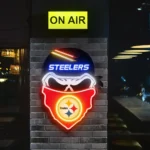 Pittsburgh Steelers Neon Sign Skull 1