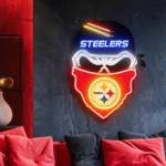 Pittsburgh Steelers Neon Sign Skull 1