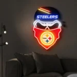 Pittsburgh Steelers Neon Sign Skull 1