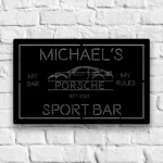Porsche Metal Sign Custom Car 1