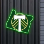 Portland Timbers Neon Sign Fc Oregon State Map 1