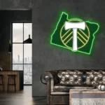 Portland Timbers Neon Sign Fc Oregon State Map 1