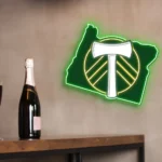 Portland Timbers Neon Sign Fc Oregon State Map 1