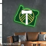 Portland Timbers Neon Sign Fc Oregon State Map 1