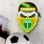 Portland Timbers Neon Sign Fc Skull 1