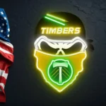 Portland Timbers Neon Sign Fc Skull 1