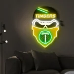 Portland Timbers Neon Sign Fc Skull 1