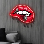 Portland Trail Blazers Neon Sign Dripping Lips 1
