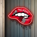 Portland Trail Blazers Neon Sign Dripping Lips 1