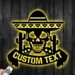 Retro Vintage Metal Sign Custom Mexican Skull 1