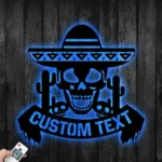 Retro Vintage Metal Sign Custom Mexican Skull 1