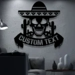 Retro Vintage Metal Sign Custom Mexican Skull 1