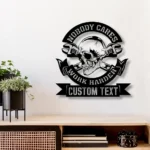 Retro Vintage Metal Sign Custom Nobody Cares Work Harder Skull 1