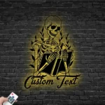 Retro Vintage Metal Sign Custom Skeleton With Book 1