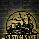 Retro Vintage Metal Sign Custom Steam Engine Train Locomotive 1