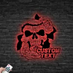 Retro Vintage Metal Sign Custom Sugar Skull Rose 1