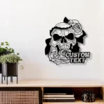 Retro Vintage Metal Sign Custom Sugar Skull Rose 1
