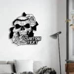 Retro Vintage Metal Sign Custom Sugar Skull Rose 1