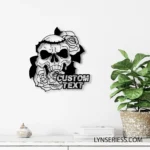 Retro Vintage Metal Sign Custom Sugar Skull Rose 1