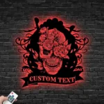Retro Vintage Metal Sign Personalized Sugar Skull Lover Name 1