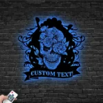 Retro Vintage Metal Sign Personalized Sugar Skull Lover Name 1