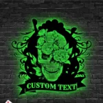 Retro Vintage Metal Sign Personalized Sugar Skull Lover Name 1