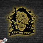 Retro Vintage Metal Sign Personalized Sugar Skull Lover Name 1